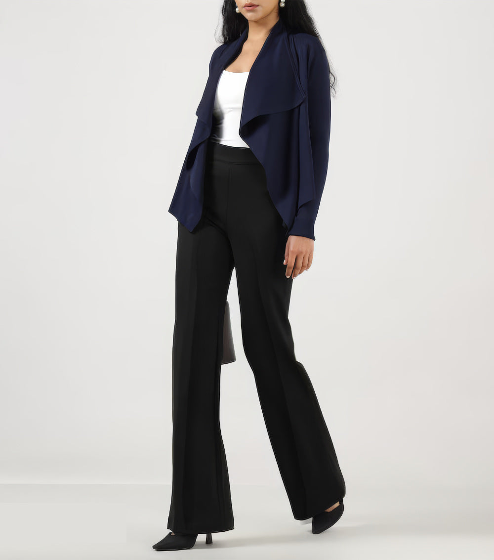 Flared Pleated Trousers